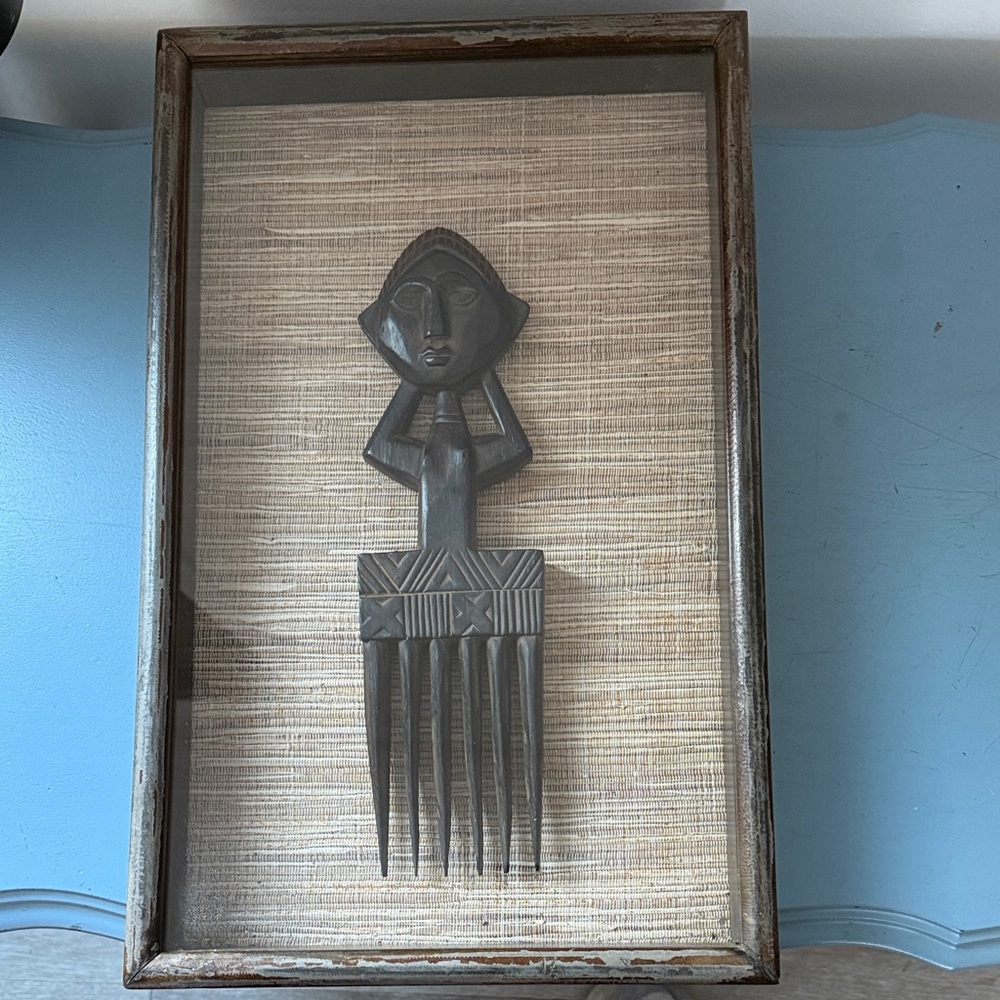 Ashanti  Decorative Wooden Comb , vintage art piece